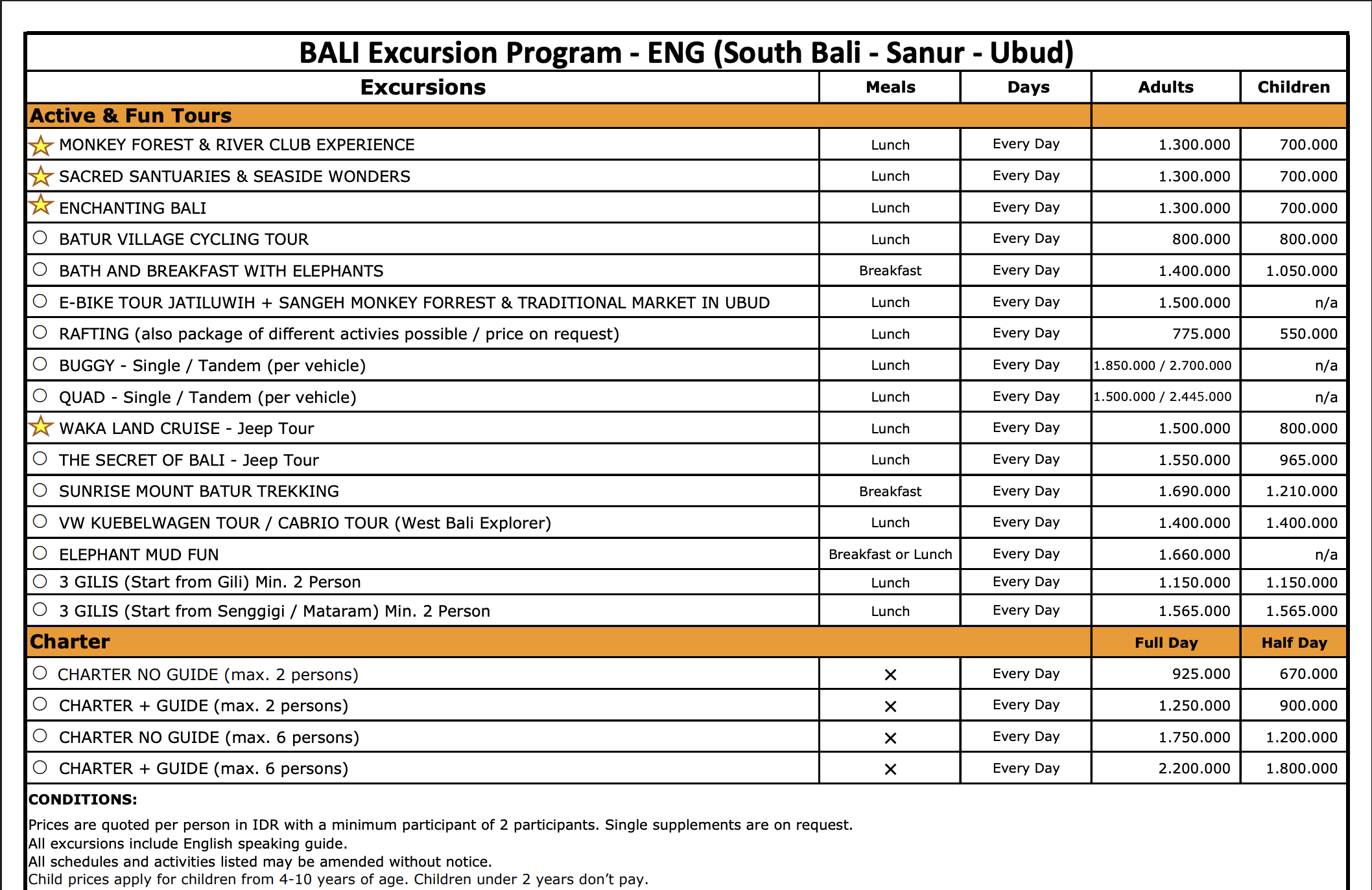 excursions bali 2026 2